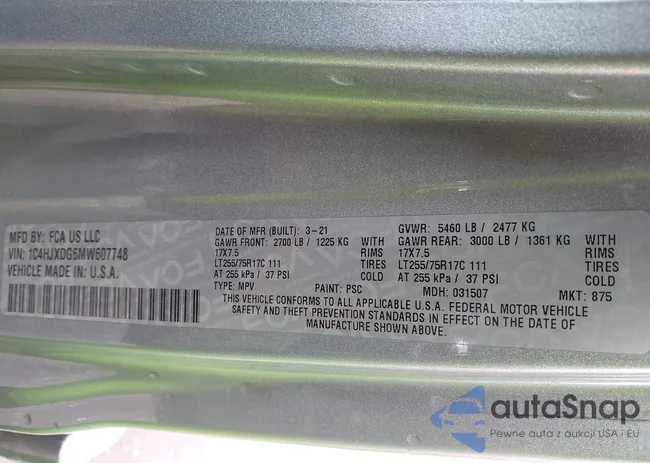 1C4HJXDG6MW607748: 42688575