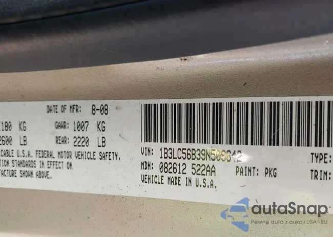 1B3LC56B39N509642: 42688602