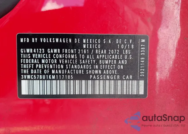 3VWC57BU1KM117185: 42688603