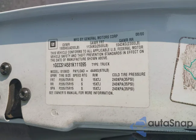 1GCCS14581K111095: 42688624