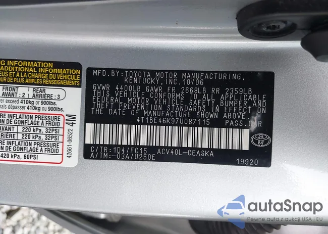 4T1BE46K97U087115: 42688673