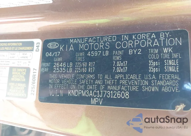 KNDPM3AC1J7312608: 42688702