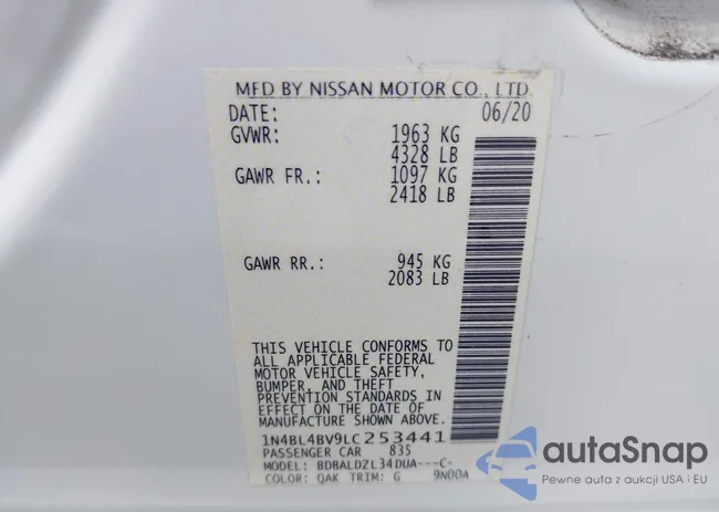 1N4BL4BV9LC253441: 42688724