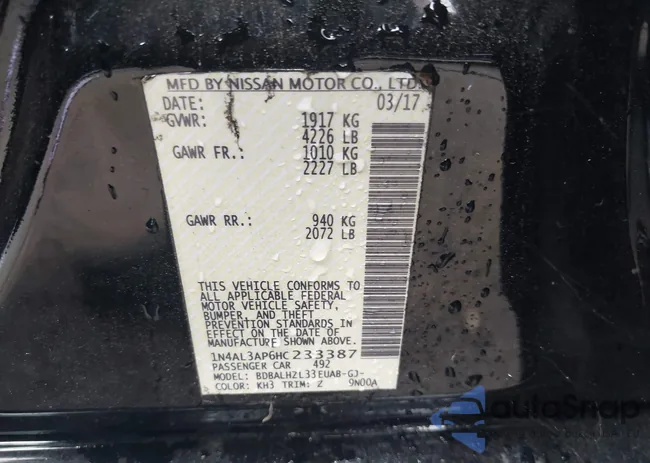 1N4AL3AP6HC233387: 42688747