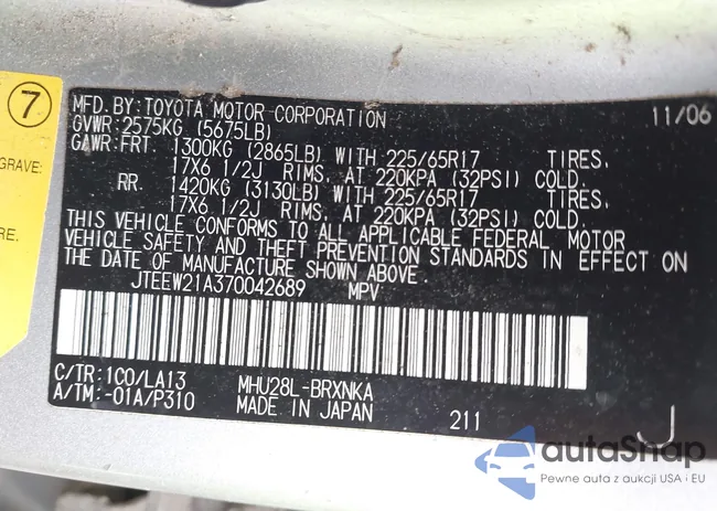 JTEEW21A370042689: 42688770