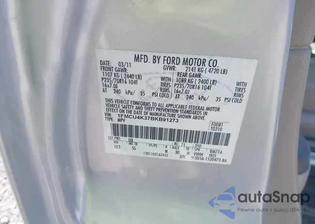 1FMCU4K37BKB91273: 42688803