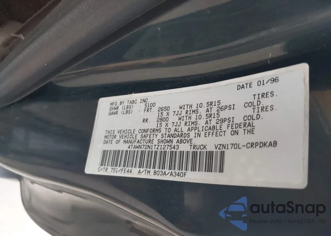 4TAWN72N1TZ127543: 42688827