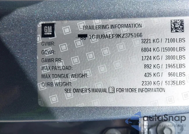 1GTU9AEF9KZ375166: 42687916