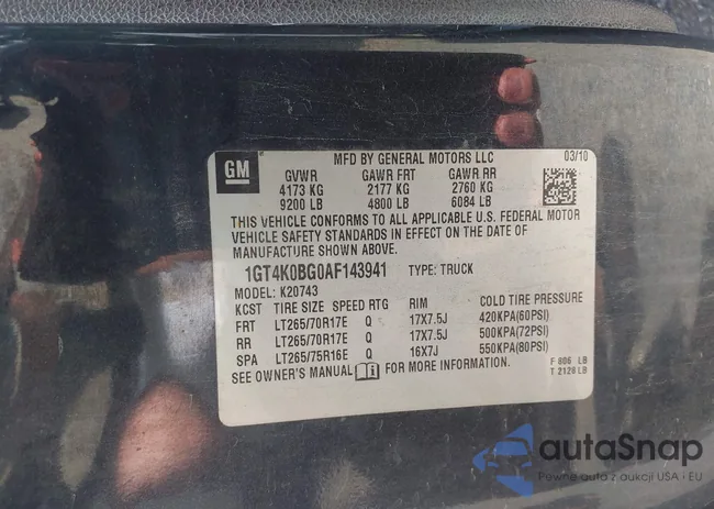 1GT4K0BG0AF143941: 42687962