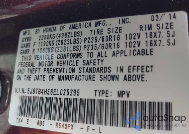 5J8TB4H56EL025295: 42687997