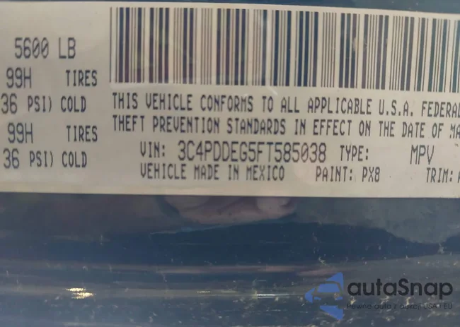 3C4PDDEG5FT585038: 42688001