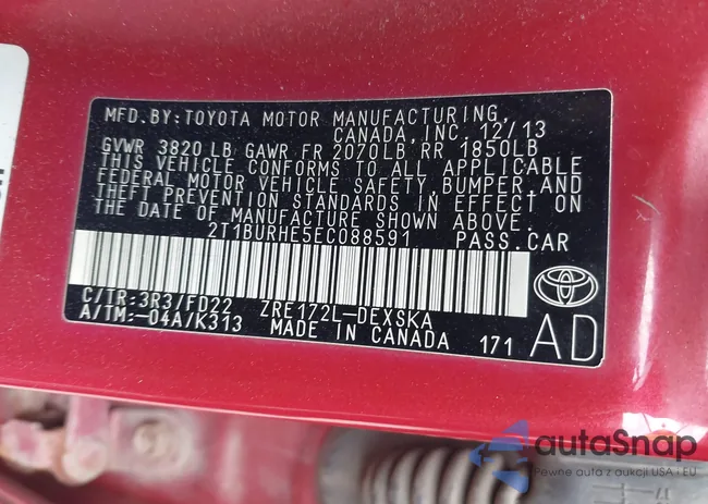 2T1BURHE5EC088591: 42688041