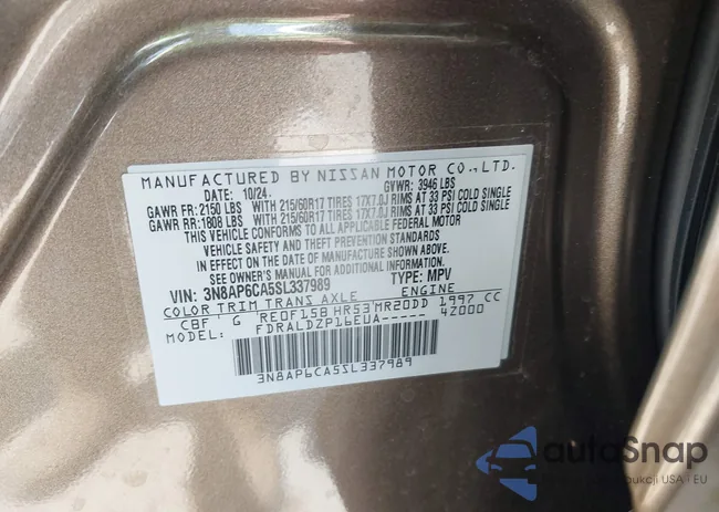 3N8AP6CA5SL337989: 42688062