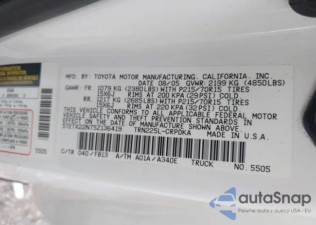 5TETX22N75Z136419: 42688073