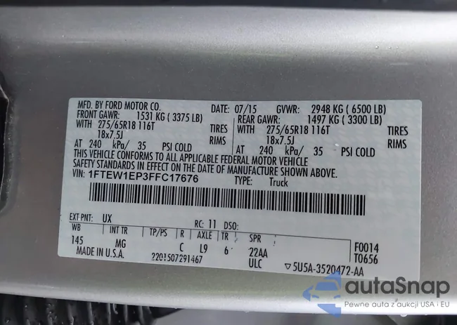 1FTEW1EP3FFC17676: 42688259