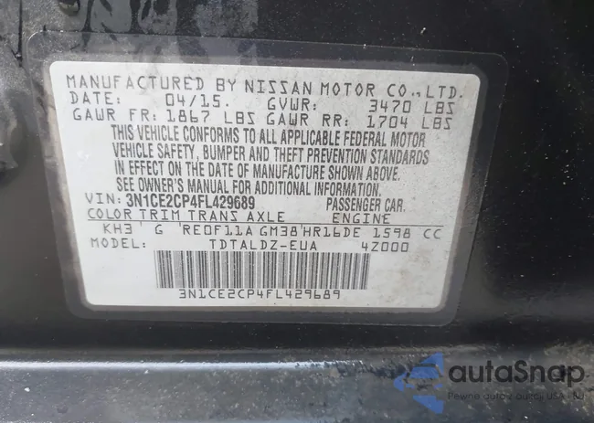 3N1CE2CP4FL429689: 42689483