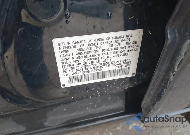 2HKYF18626H541059: 42689539