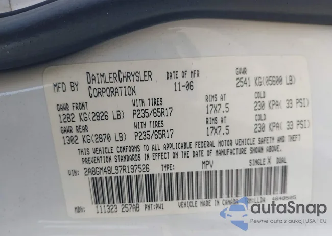 2A8GM48L97R197526: 42689543