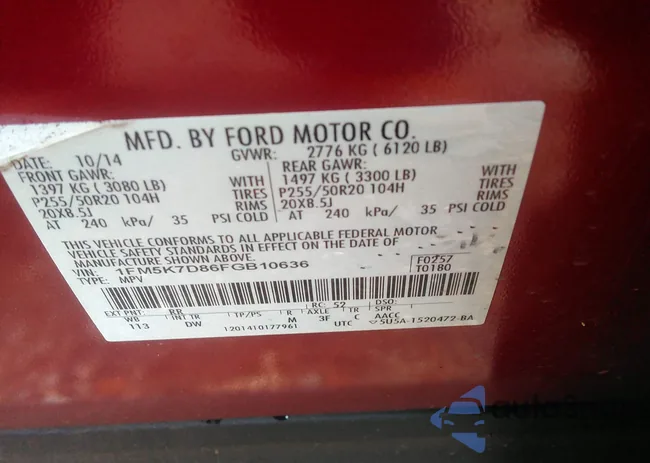 1FM5K7D86FGB10636: 42689547