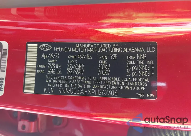 5NMJB3AEXPH262306: 42689593