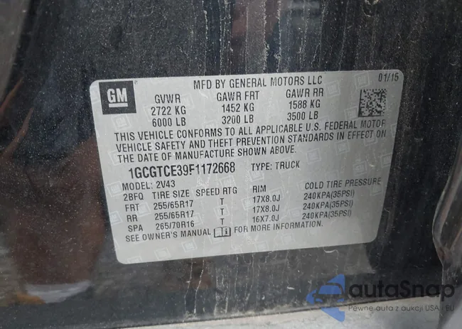 1GCGTCE39F1172668: 42689660