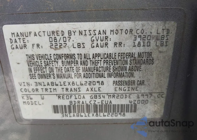 3N1AB61EX8L622098: 42689064