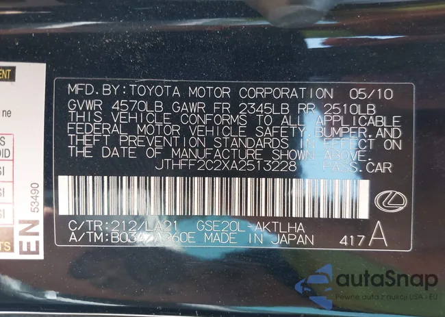 JTHFF2C2XA2513228: 42689079