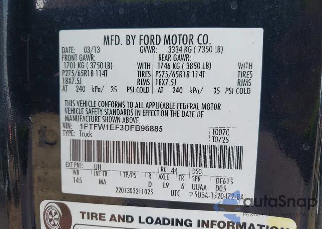 1FTFW1EF3DFB96885: 42690307