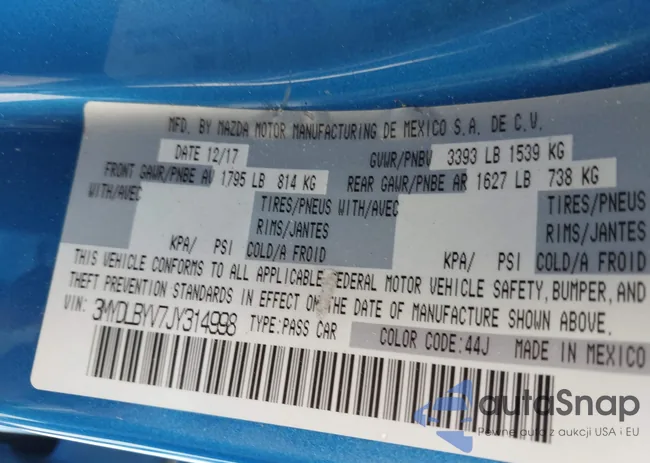 3MYDLBYV7JY314998: 42690375