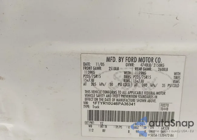 1FTYR10U46PA36341: 42690472