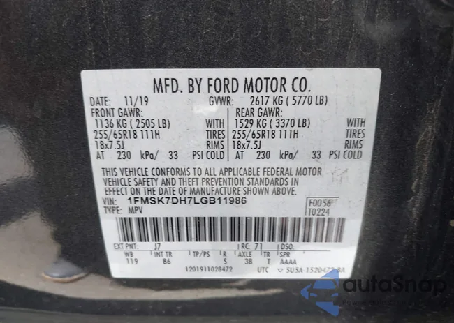 1FMSK7DH7LGB11986: 42690552