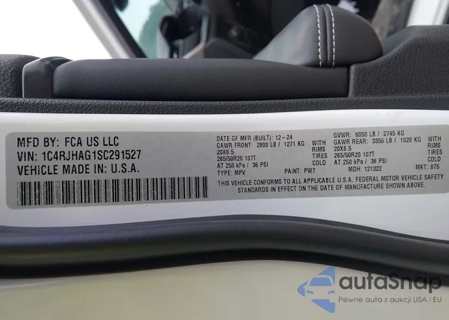 1C4RJHAG1SC291527: 42690698