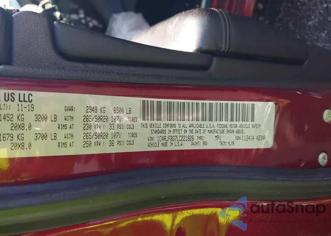 1C4RJFBG7LC221826: 42690099