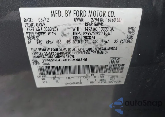 1FM5K8F80DGA48845: 42690148