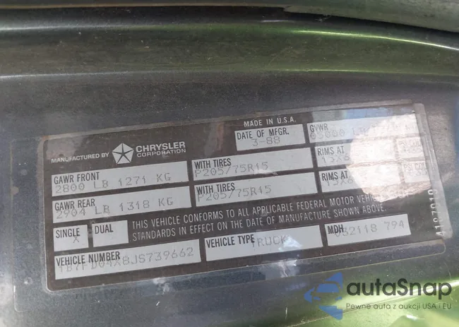 1B7FD04X8JS739662: 42691327