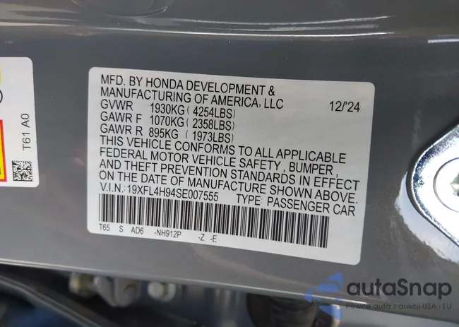 19XFL4H94SE007555: 42691553