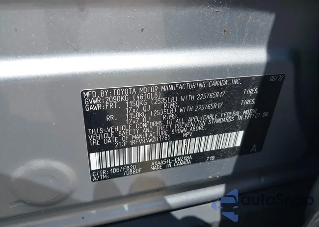 2T3F1RFV9NW281765: 42691564