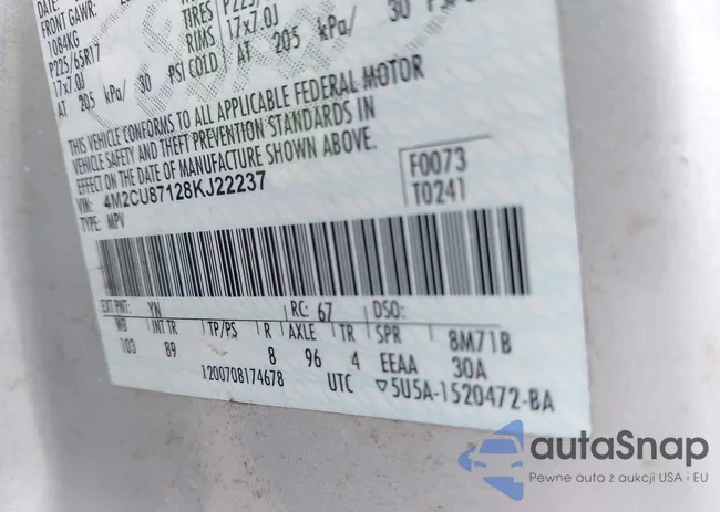 4M2CU87128KJ22237: 42691619