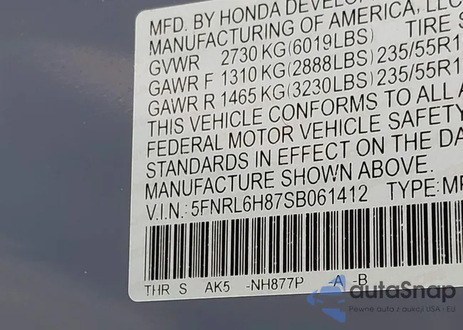 5FNRL6H87SB061412: 42691659
