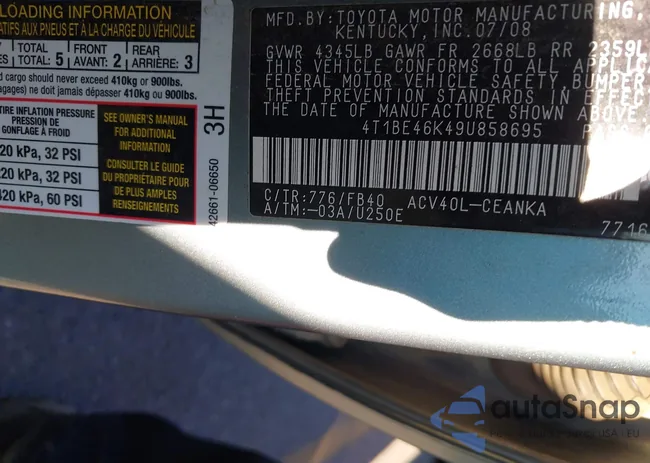 4T1BE46K49U858695: 42691717