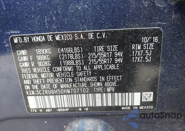 3CZRU6H50HM707102: 42691834