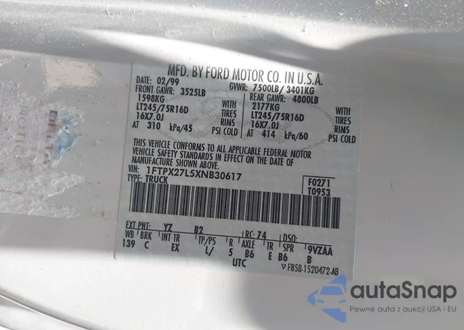 1FTPX27L5XNB30617: 42690907