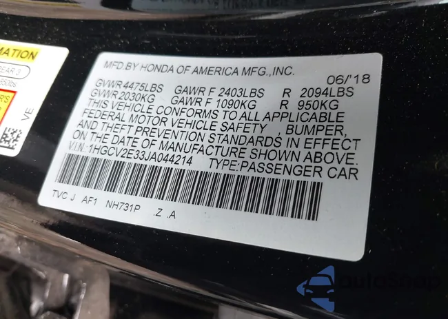 1HGCV2E33JA044214: 42690996