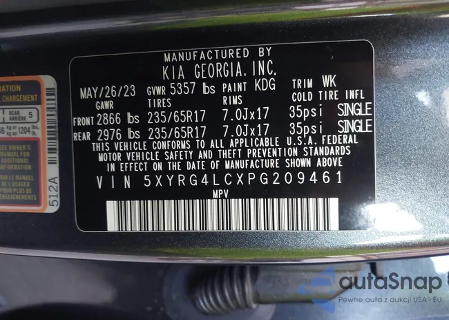 5XYRG4LCXPG209461: 42691187