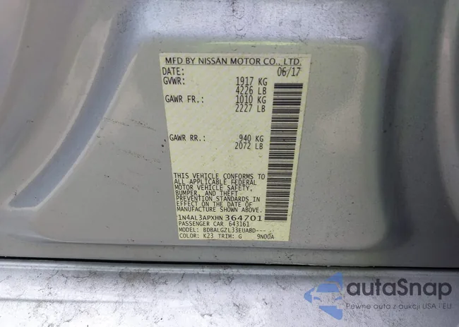 1N4AL3APXHN364701: 42691242