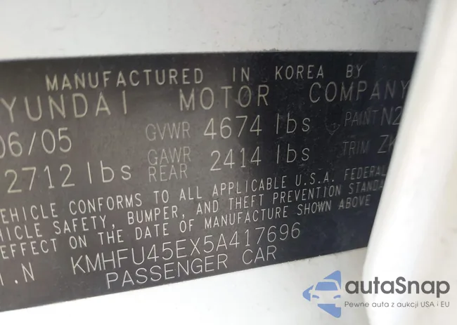 KMHFU45EX5A417696: 42692363