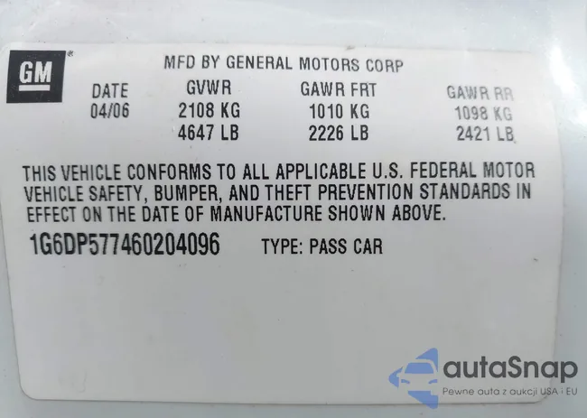 1G6DP577460204096: 42692545