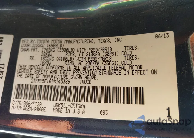 5TFRY5F16DX145389: 42692682