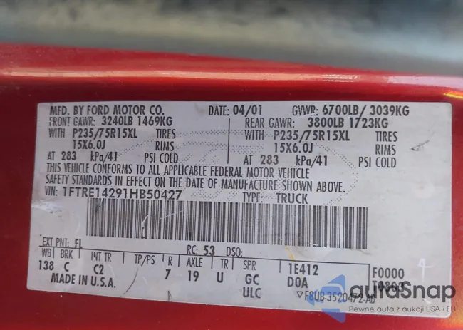 1FTRE14291HB50427: 42692683