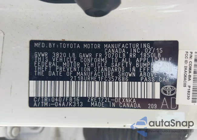 2T1BURHE1FC357686: 42692692